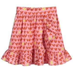 STELLA MCCARTNEY Kids Red and Pink Hearts viscose-twill skirt sz 12Y